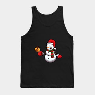 Snowman With Bell Tank Top